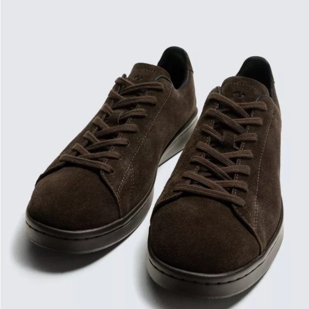 Zara Dark Brown Suede Sneakers